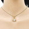 Juego de Arete y Dije de Adulto 10.379.0079 Oro Laminado, con Marfil Perla, Pulido, Tono Dorado