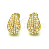 Arete Dormilona 02.379.0057 Oro Laminado, Diseño de Oja y Gota, con Marfil Perla, Pulido, Tono Dorado