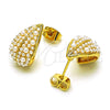 Arete Dormilona 02.379.0057 Oro Laminado, Diseño de Oja y Gota, con Marfil Perla, Pulido, Tono Dorado