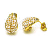 Arete Dormilona 02.379.0057 Oro Laminado, Diseño de Oja y Gota, con Marfil Perla, Pulido, Tono Dorado