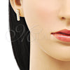 Arete Dormilona 02.379.0058 Oro Laminado, con Marfil Perla, Pulido, Tono Dorado