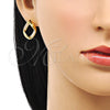 Arete Dormilona 02.379.0062 Oro Laminado, con Marfil Perla, Pulido, Tono Dorado