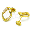 Arete Dormilona 02.379.0062 Oro Laminado, con Marfil Perla, Pulido, Tono Dorado