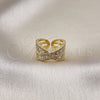 Anillo Multi Piedra 01.341.0100 Oro Laminado, Diseño de Baguette, con Blanca Zirconia Cubica and Blanca Micro Pave, Pulido, Tono Dorado (One size fits all)