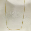 Gargantilla Basica 04.02.0021.18 Oro Laminado, Diseño de Box, Pulido, Tono Dorado (01 MM Thickness, 18 Inches Length)