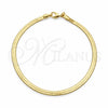 Pulsera Básica 03.02.0083.07 Oro Laminado, Diseño de Herringbone, Pulido, Tono Dorado (03 MM Thickness, 7 Inches Length)