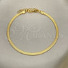 Pulsera Básica 03.02.0083.1.07 Oro Laminado, Diseño de Herringbone, Pulido, Tono Dorado (03 MM Thickness, 7 Inches Length)