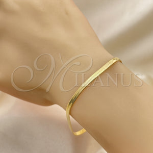 Pulsera Básica 03.02.0083.1.07 Oro Laminado, Diseño de Herringbone, Pulido, Tono Dorado (03 MM Thickness, 7 Inches Length)