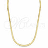 Gargantilla Basica 03.02.0083.1.18 Oro Laminado, Diseño de Herringbone, Pulido, Tono Dorado (03 MM Thickness, 18 Inches Length)