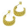 Argolla Pequeña 02.213.0516.20 Oro Laminado, Diseño de Rope, Pulido, Tono Dorado
