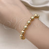 Pulsera Elegante 03.93.0019.08 Oro Laminado, Diseño de Bola, Mate, Tono Dorado (08 MM Thickness, 8 Inches Length)