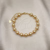 Pulsera Elegante 03.93.0019.08 Oro Laminado, Diseño de Bola, Mate, Tono Dorado (08 MM Thickness, 8 Inches Length)