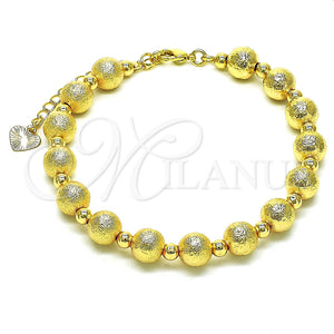 Pulsera Elegante 03.93.0019.08 Oro Laminado, Diseño de Bola, Mate, Tono Dorado (08 MM Thickness, 8 Inches Length)