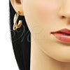 Argolla Pequeña 02.195.0176.25 Oro Laminado, Diseño de Rope, Pulido, Tono Dorado