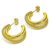 Argolla Pequeña 02.195.0176.25 Oro Laminado, Diseño de Rope, Pulido, Tono Dorado