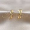 Argolla Pequeña 02.195.0176.25 Oro Laminado, Diseño de Rope, Pulido, Tono Dorado
