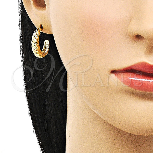 Argolla Pequeña 02.195.0177.20 Oro Laminado, Diamantado, Tono Dorado