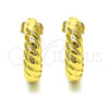 Argolla Pequeña 02.195.0177.20 Oro Laminado, Diamantado, Tono Dorado