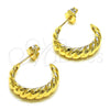 Argolla Pequeña 02.195.0177.20 Oro Laminado, Diamantado, Tono Dorado