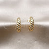 Argolla Pequeña 02.195.0177.20 Oro Laminado, Diamantado, Tono Dorado