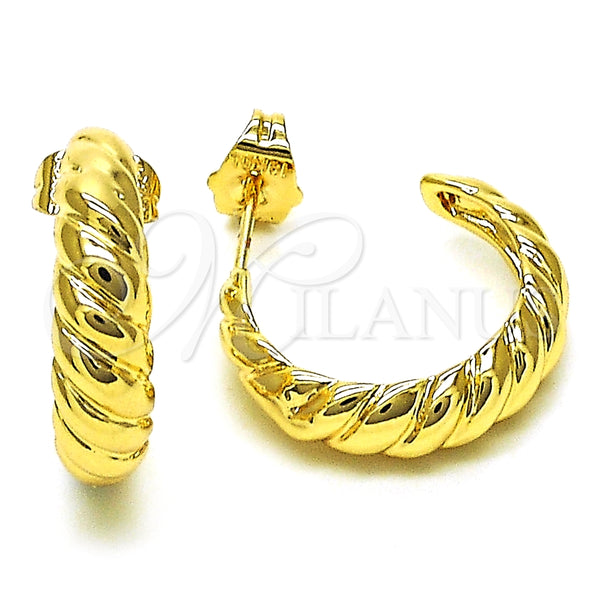 Argolla Pequeña 02.195.0177.20 Oro Laminado, Diamantado, Tono Dorado