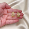 Argolla Pequeña 02.195.0178.20 Oro Laminado, Diseño de Rope y Torcido, Pulido, Tono Dorado
