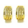 Argolla Pequeña 02.195.0178.20 Oro Laminado, Diseño de Rope y Torcido, Pulido, Tono Dorado