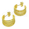 Argolla Pequeña 02.195.0178.20 Oro Laminado, Diseño de Rope y Torcido, Pulido, Tono Dorado