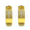 Argolla Pequeña 02.195.0180.20 Oro Laminado, con Blanca Micro Pave, Pulido, Tono Dorado