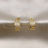 Argolla Pequeña 02.195.0180.20 Oro Laminado, con Blanca Micro Pave, Pulido, Tono Dorado