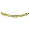 Pulsera Solida 03.100.0072.08 Oro Laminado, Diseño de Flor, Diamantado, Tono Dorado (17 MM Thickness, 8 Inches Length)