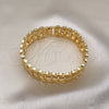Pulsera Solida 03.100.0072.08 Oro Laminado, Diseño de Flor, Diamantado, Tono Dorado (17 MM Thickness, 8 Inches Length)