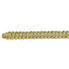 Pulsera Solida 03.100.0072.08 Oro Laminado, Diseño de Flor, Diamantado, Tono Dorado (17 MM Thickness, 8 Inches Length)