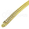Pulsera Solida 03.100.0073.08 Oro Laminado, Diseño de Corazón, Diamantado, Tono Dorado (16 MM Thickness, 8 Inches Length)