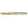 Pulsera Solida 03.100.0073.08 Oro Laminado, Diseño de Corazón, Diamantado, Tono Dorado (16 MM Thickness, 8 Inches Length)