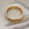 Pulsera Solida 03.100.0073.08 Oro Laminado, Diseño de Corazón, Diamantado, Tono Dorado (16 MM Thickness, 8 Inches Length)