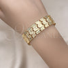 Pulsera Solida 03.100.0074.08 Oro Laminado, Diseño de Corazón, Pulido, Tono Dorado (16 MM Thickness, 8 Inches Length)