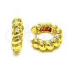 Argolla Huggie 02.195.0186.18 Oro Laminado, Diseño de Rope y Torcido, Pulido, Tono Dorado