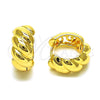 Argolla Huggie 02.195.0187.16 Oro Laminado, Diseño de Ãrbol, Pulido, Tono Dorado