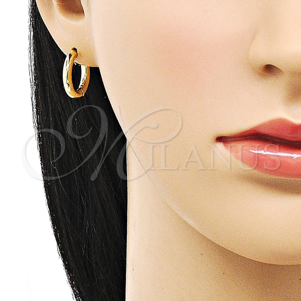 Argolla Huggie 02.195.0189.18 Oro Laminado, Pulido, Tono Dorado
