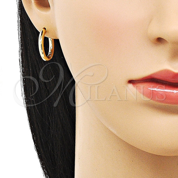 Argolla Huggie 02.195.0189.20 Oro Laminado, Pulido, Tono Dorado