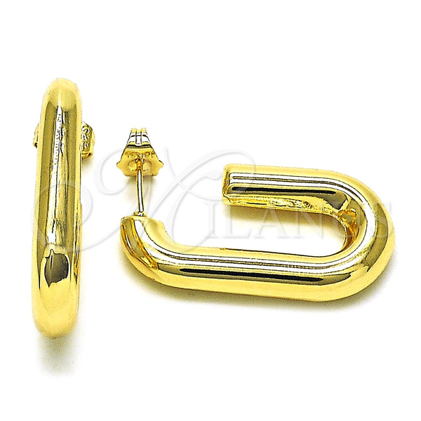Arete Dormilona 02.163.0193.20 Oro Laminado, Diseño de Hueco, Pulido, Tono Dorado