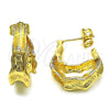 Argolla Pequeña 02.163.0199.20 Oro Laminado, Diamantado, Tono Dorado