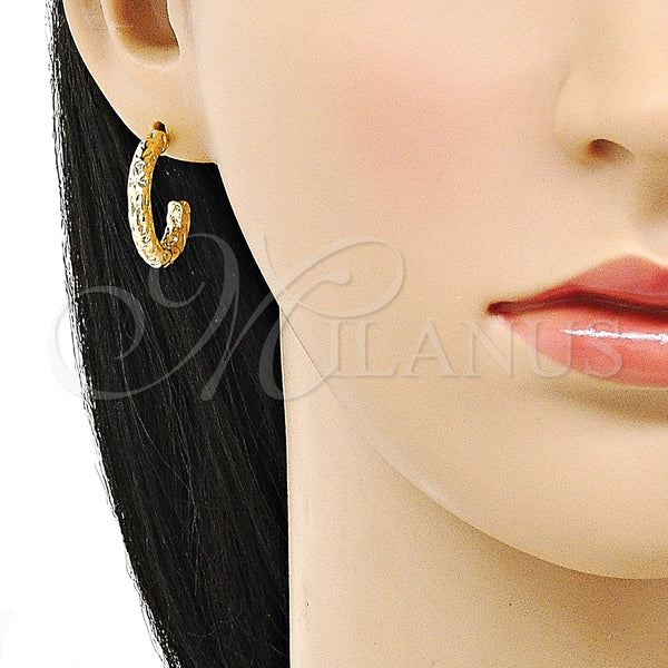Argolla Pequeña 02.163.0200.20 Oro Laminado, Diamantado, Tono Dorado