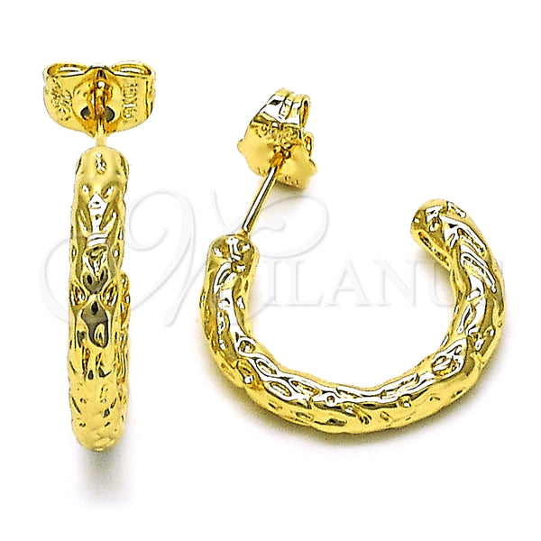 Argolla Pequeña 02.163.0200.20 Oro Laminado, Diamantado, Tono Dorado