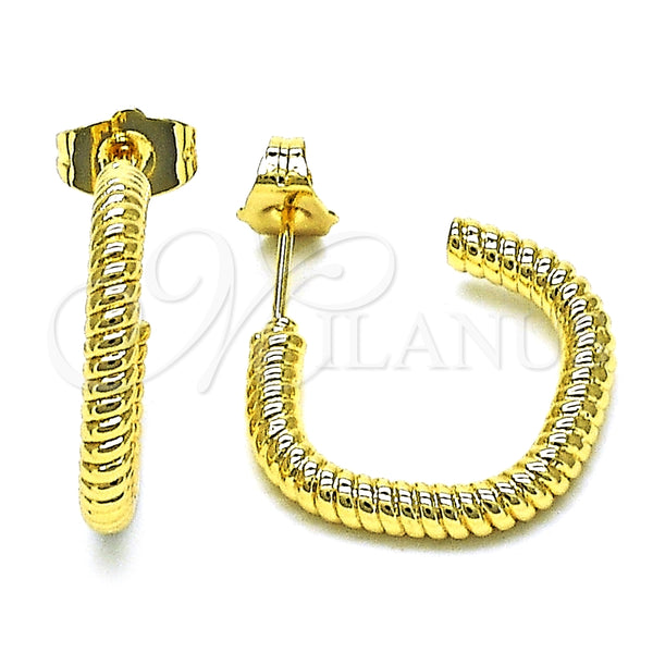 Argolla Pequeña 02.163.0201.20 Oro Laminado, Diamantado, Tono Dorado