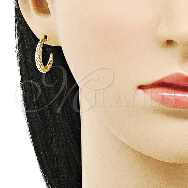 Argolla Pequeña 02.163.0202.20 Oro Laminado, Diamantado, Tono Dorado