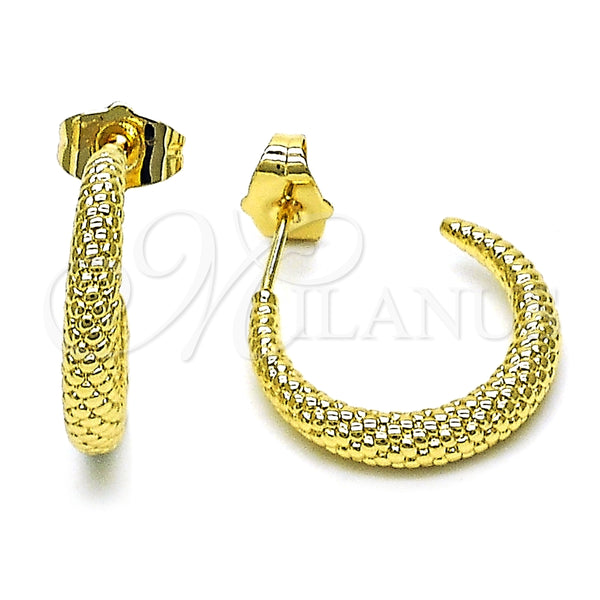Argolla Pequeña 02.163.0202.20 Oro Laminado, Diamantado, Tono Dorado