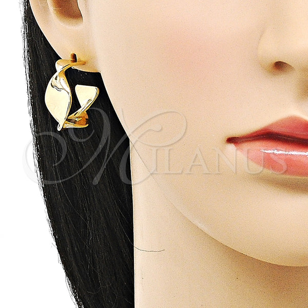 Argolla Pequeña 02.163.0209.20 Oro Laminado, Diseño de Torcido, Pulido, Tono Dorado