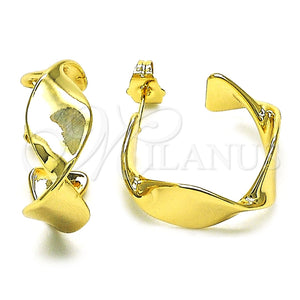 Argolla Pequeña 02.163.0209.20 Oro Laminado, Diseño de Torcido, Pulido, Tono Dorado